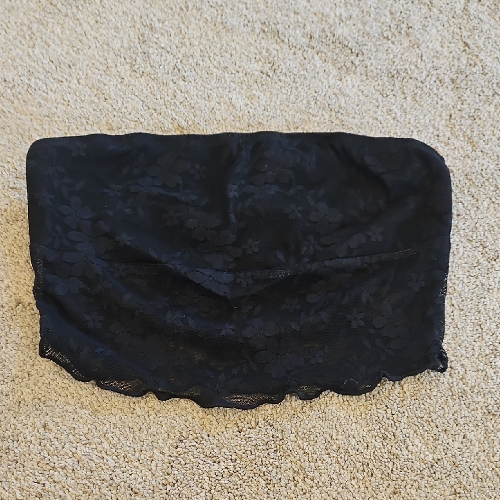 Black Lace Bandeau Top